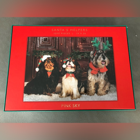 Pink Sky Santa’s Helpers 1000 Piece Puzzle - Picture 2 of 2
